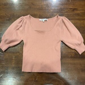 Celebrity Pink Juniors Square Neck Sweater w/ Short Sleeve Puff Sleeves - size L